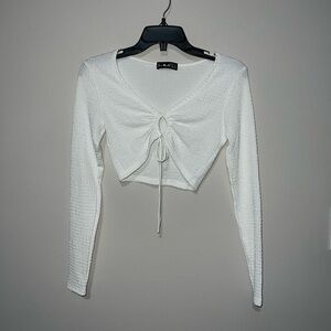 White long  sleeve crop top Just Quella XS